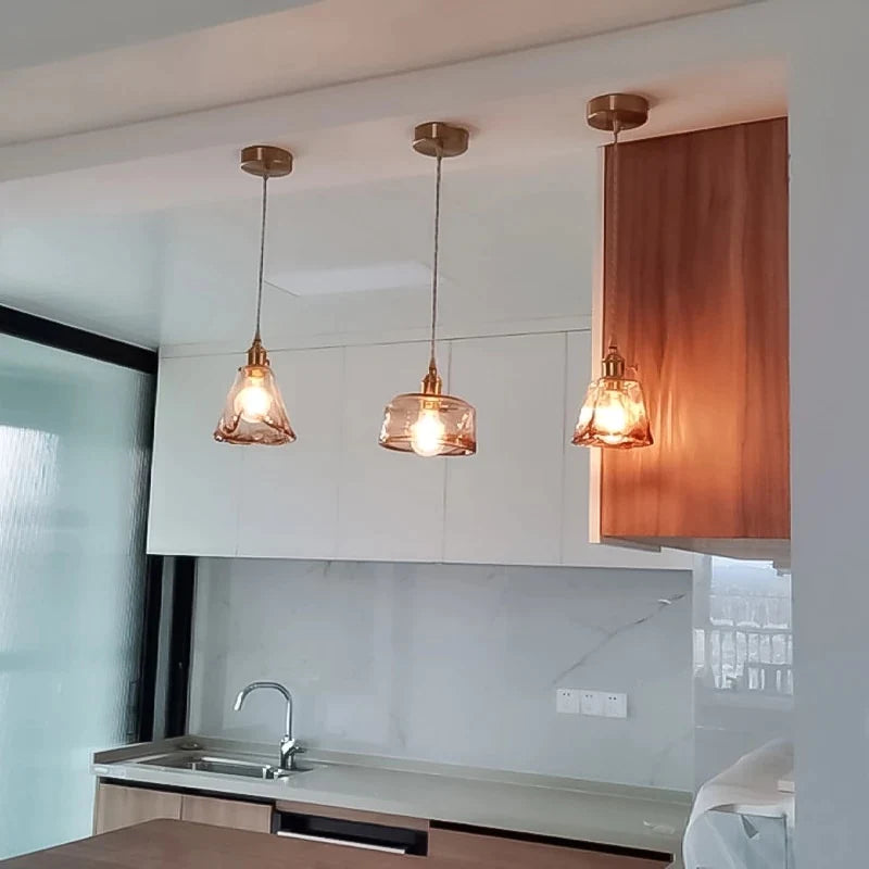 Modern Brass Glass Pendant Light Blackbrdstore