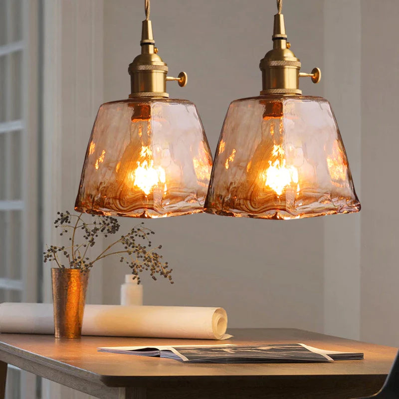 Modern Brass Glass Pendant Light Blackbrdstore