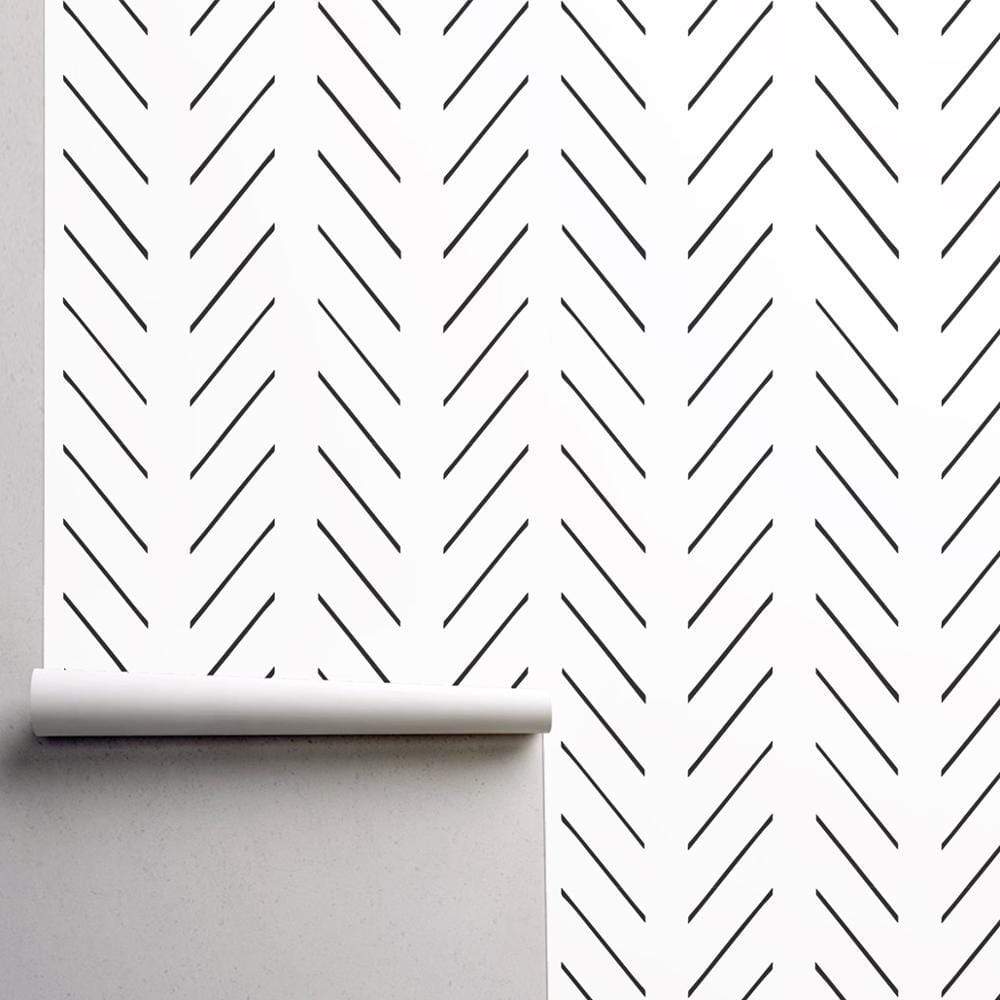 Modern Delicate Herringbone Wallpaper Blackbrdstore
