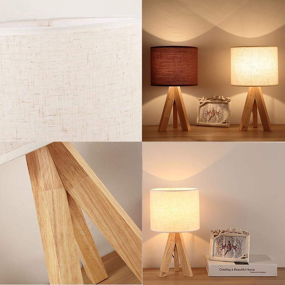 Modern Wood Bedside Lamp Blackbrdstore