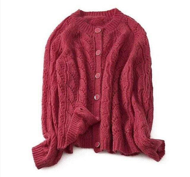 Mohair Knitted Cardigan Sweater Blackbrdstore
