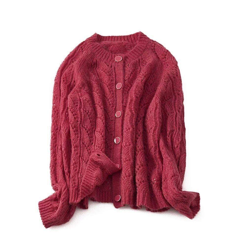 Mohair Knitted Cardigan Sweater Blackbrdstore