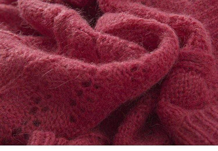 Mohair Knitted Cardigan Sweater Blackbrdstore