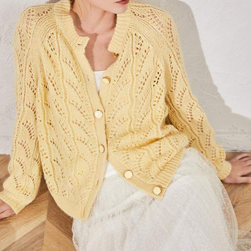 Mohair Knitted Cardigan Sweater Blackbrdstore