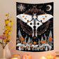 Moon Phase Mushroom Moth Tapestry Blackbrdstore