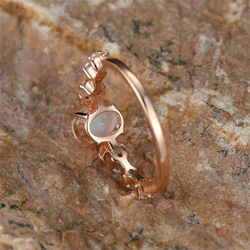 Moon Phase Opal Ring Blackbrdstore