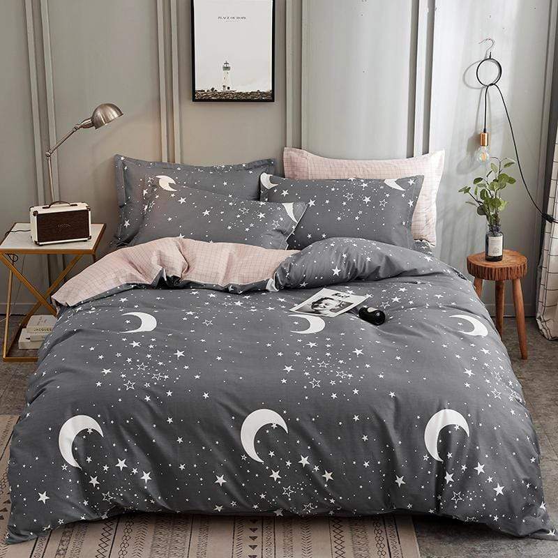 Moon & Stars Bedding Set Blackbrdstore