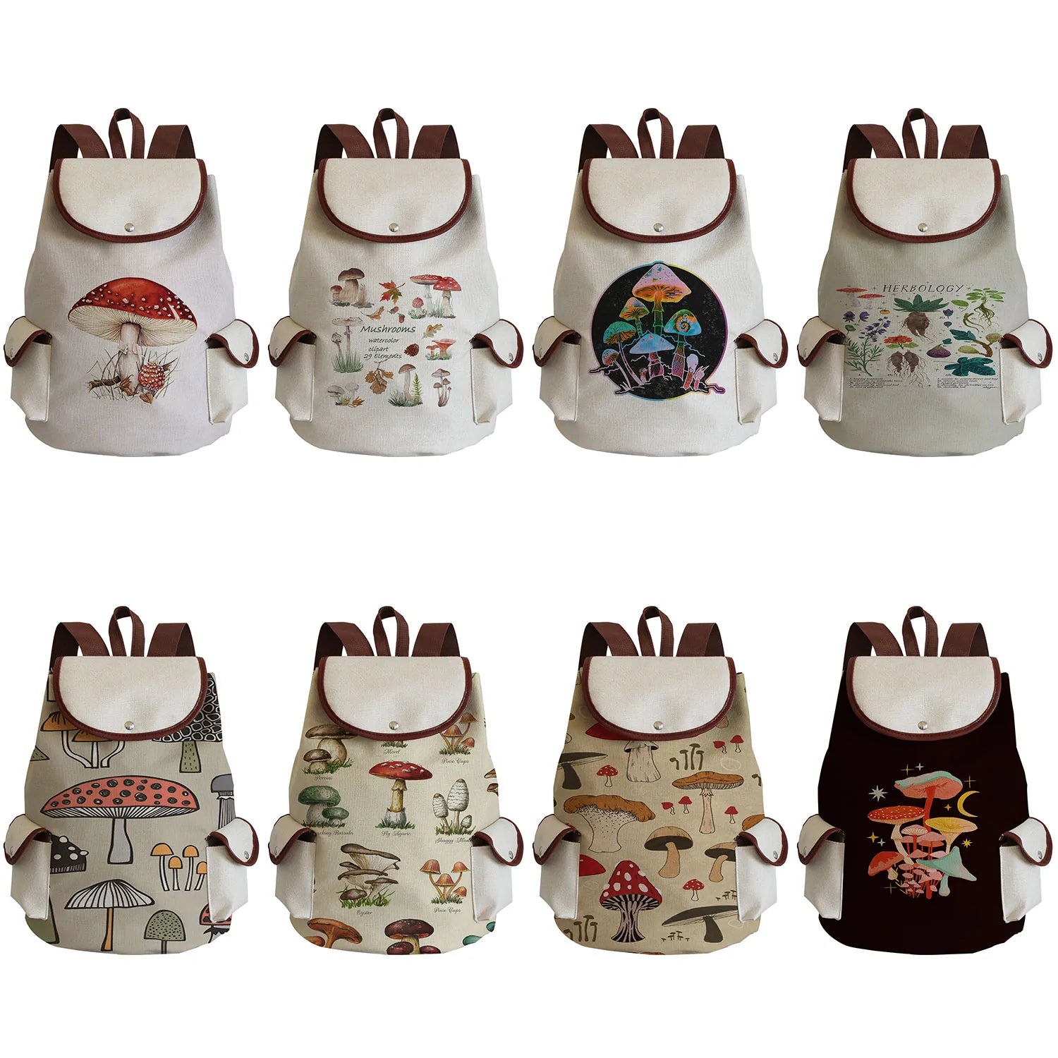 Mushroom Drawstring Backpack Blackbrdstore