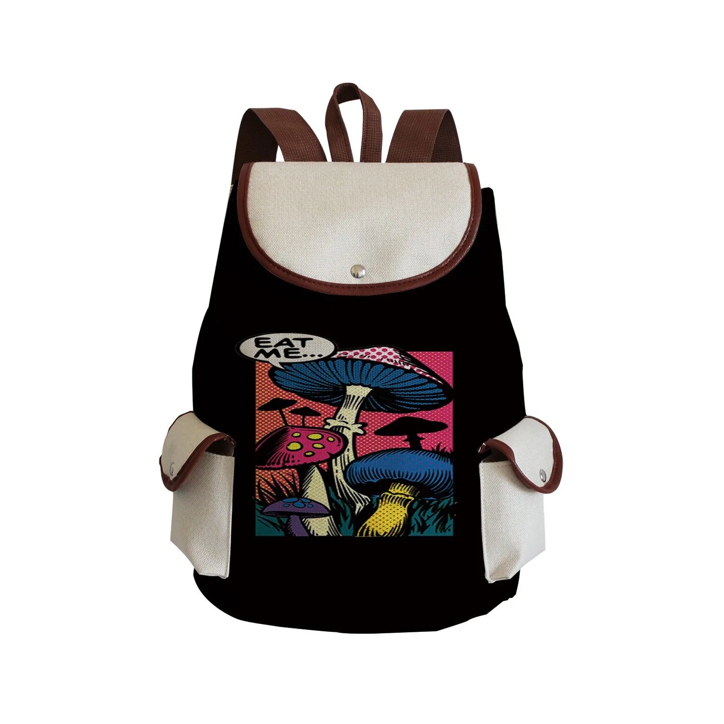 Mushroom Drawstring Backpack Blackbrdstore