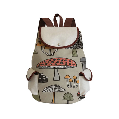 Mushroom Drawstring Backpack Blackbrdstore