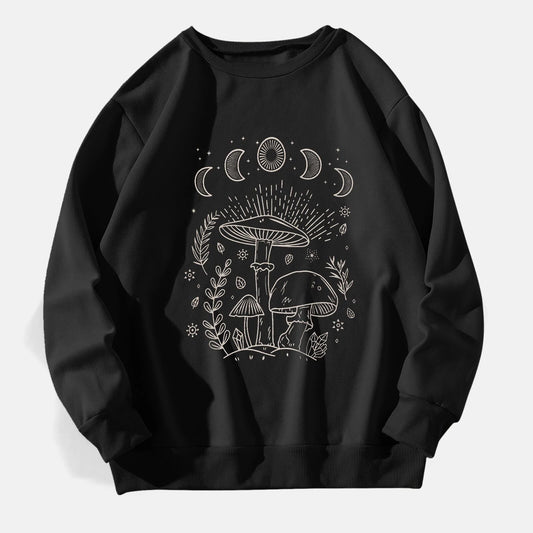 Mushroom Moon Phases Sweatshirt Blackbrdstore