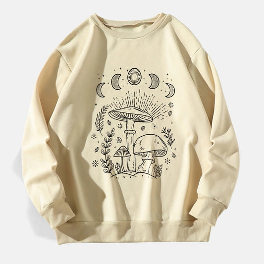 Mushroom Moon Phases Sweatshirt Blackbrdstore