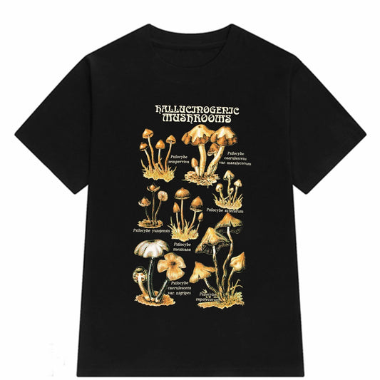 Mushroom Print Graphic Tee Blackbrdstore