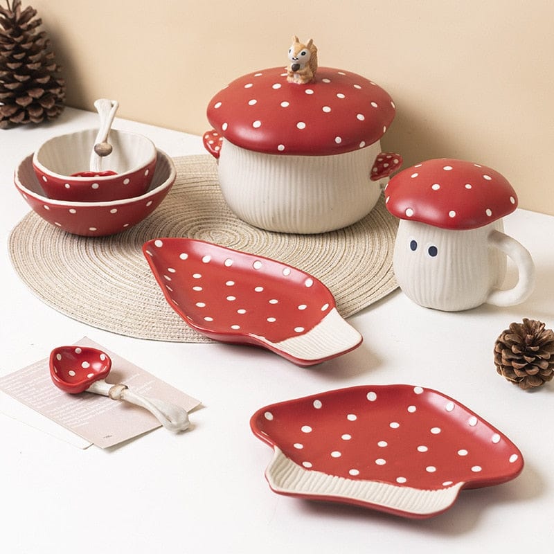 Mushroom Shaped Plates Blackbrdstore