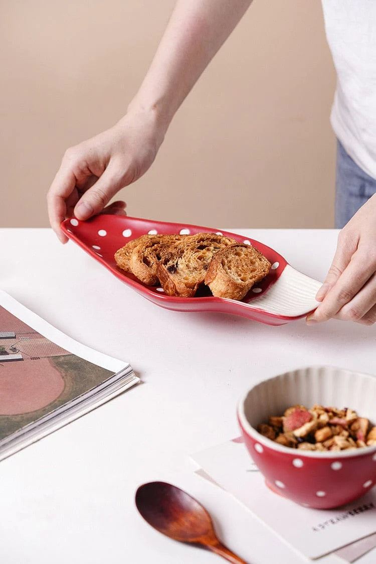 Mushroom Shaped Plates Blackbrdstore