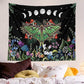 Mushroom Trippy Moth Tapestry Blackbrdstore