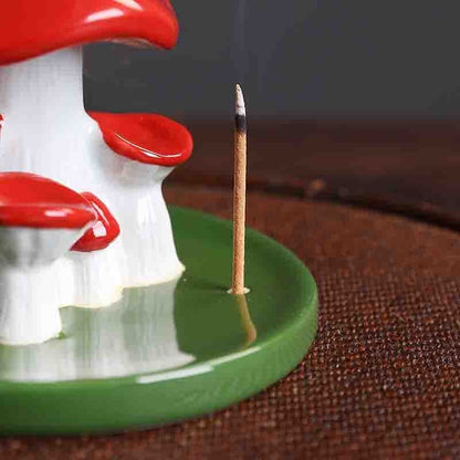 Mushroom Waterfall Incense Burner With Stick Holder Blackbrdstore