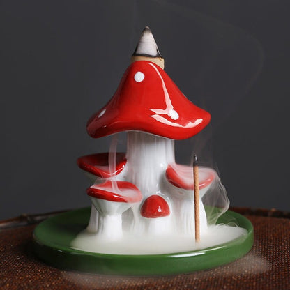 Mushroom Waterfall Incense Burner With Stick Holder Blackbrdstore