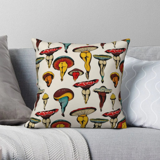 Mushrooms Lady Legs Cushion Cover Blackbrdstore