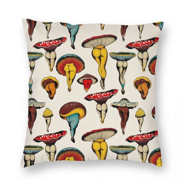 Mushrooms Lady Legs Cushion Cover Blackbrdstore