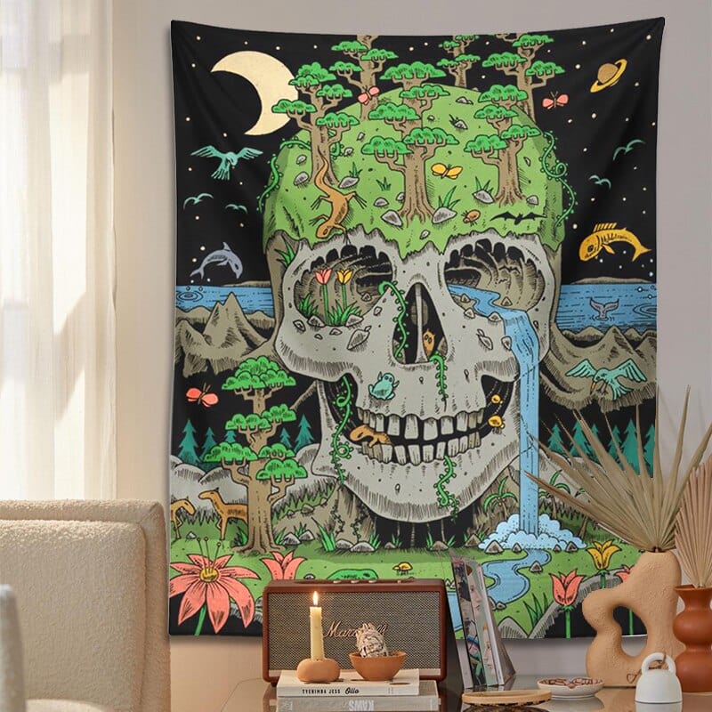 Mystic Night Forest Tapestry Blackbrdstore