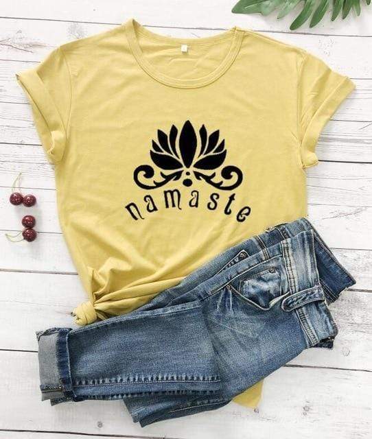 Namaste Lotus Tee Blackbrdstore