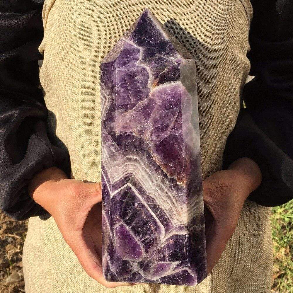 Natural Amethyst Quartz Crystal Wand Blackbrdstore