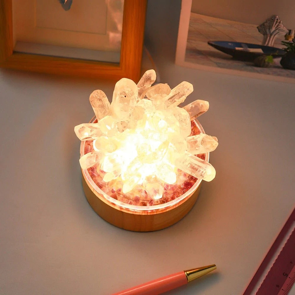 Natural Clear Quartz Crystal Lamp Blackbrdstore