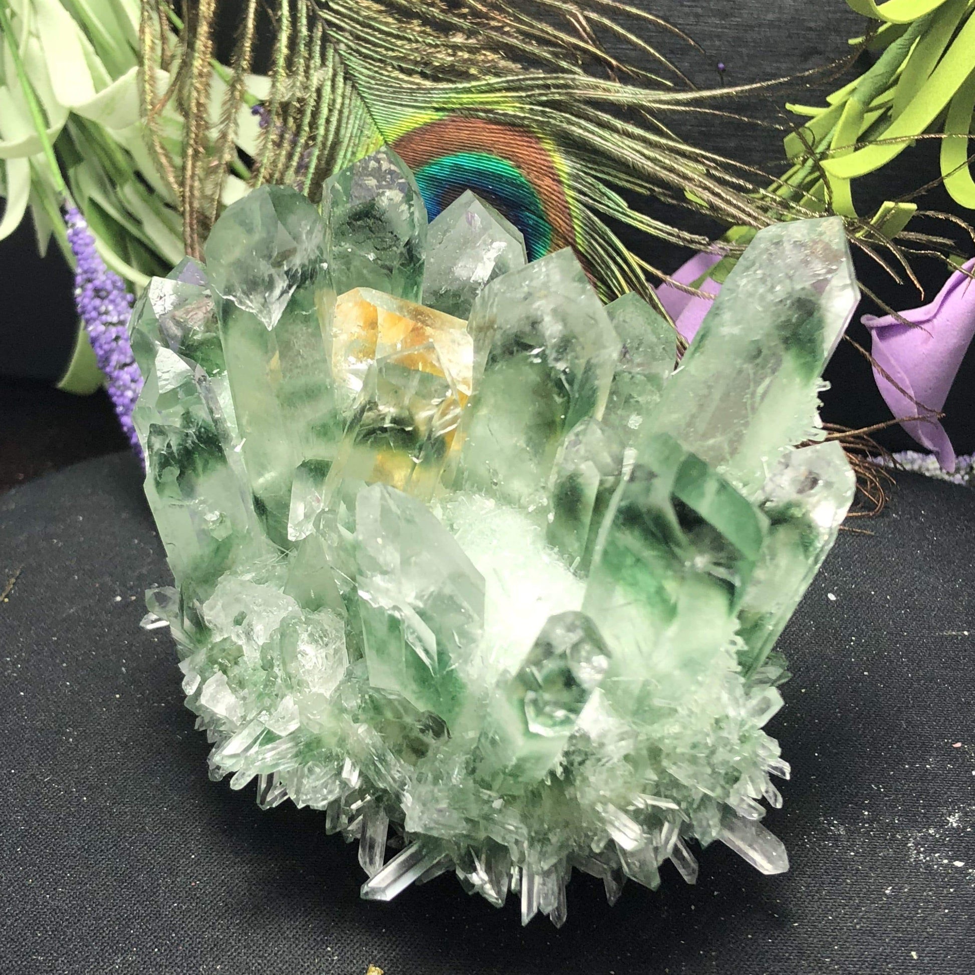 Natural Green Phantom Crystal Blackbrdstore