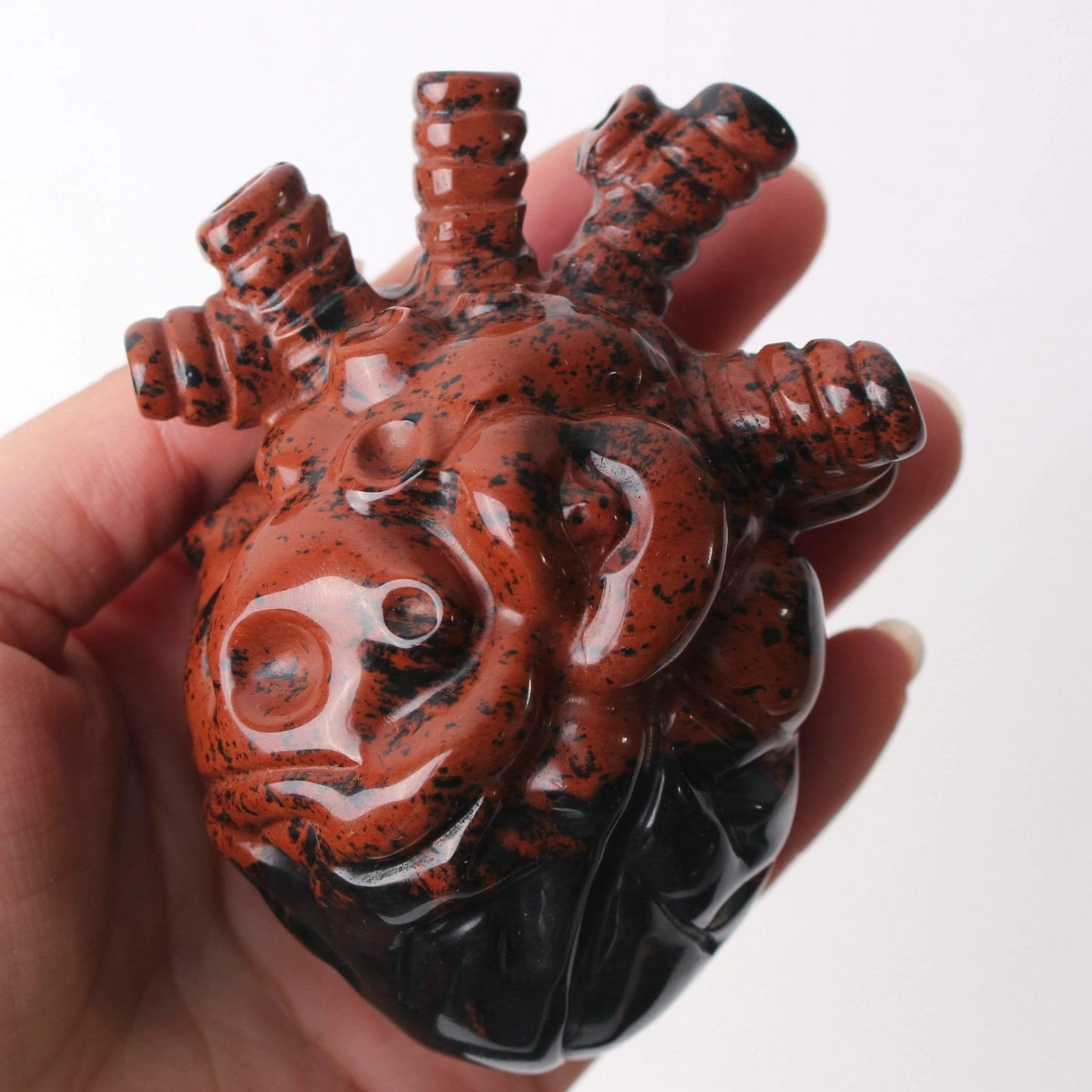 Natural Mahogany Obsidian Heart Blackbrdstore