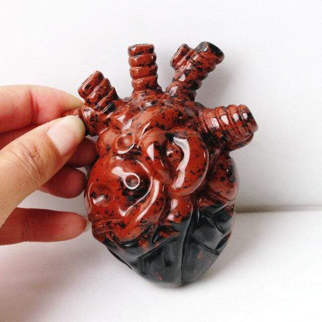 Natural Mahogany Obsidian Heart Blackbrdstore
