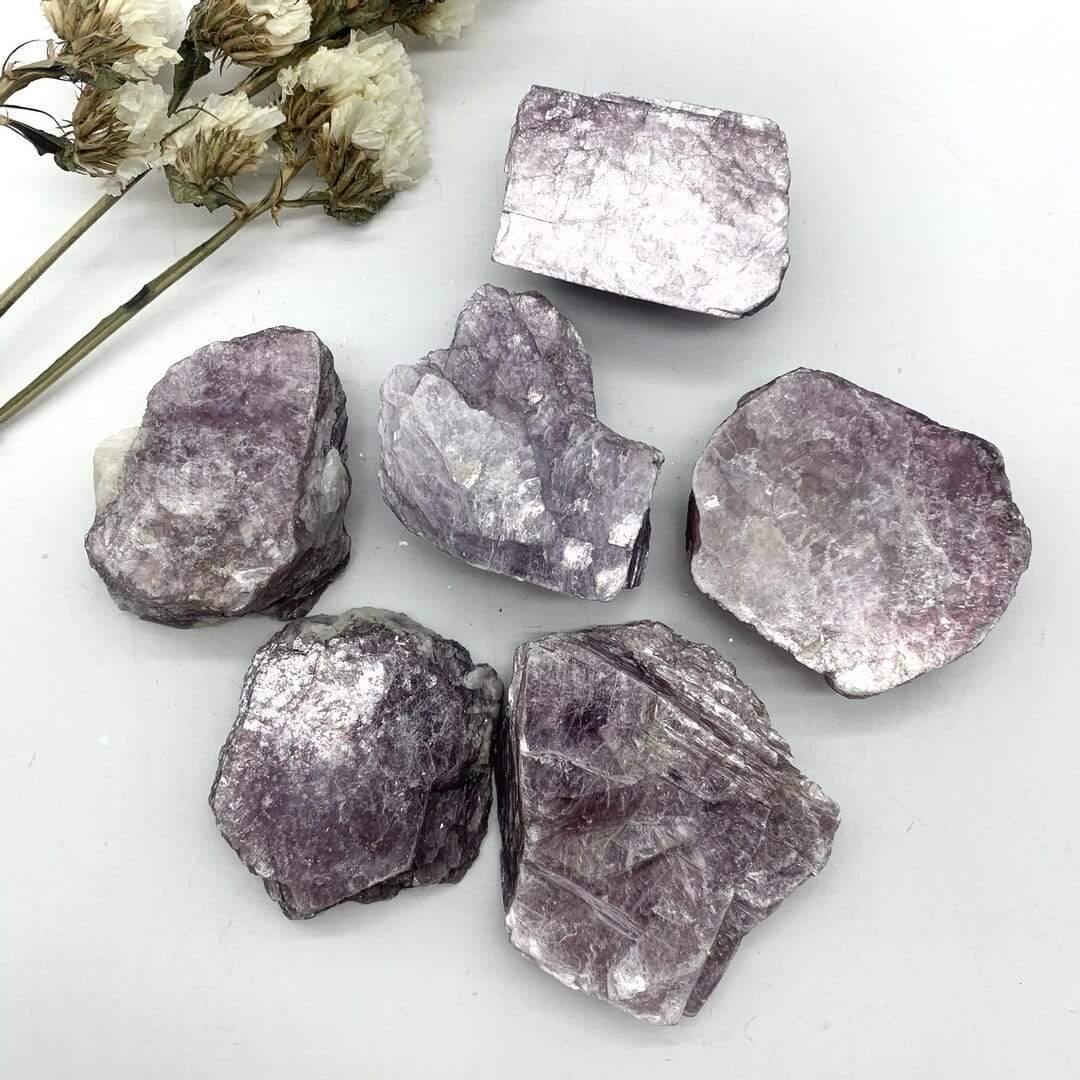 Natural Purple Lepidolite Mineral Crystal Blackbrdstore