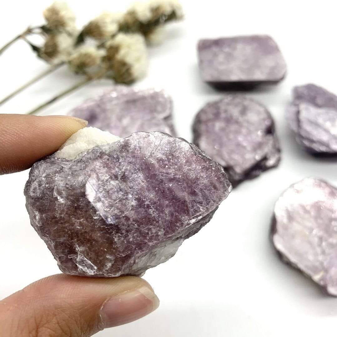 Natural Purple Lepidolite Mineral Crystal Blackbrdstore