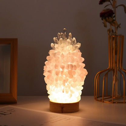 Natural Rose Quartz Crystal Lamp Blackbrdstore