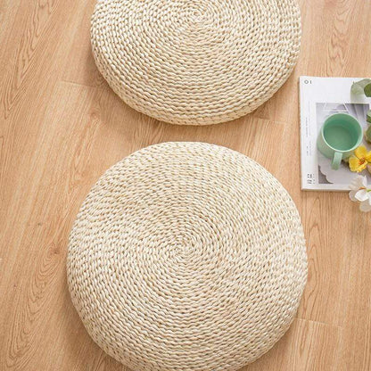 Natural Tatami Straw Floor Pillow Blackbrdstore