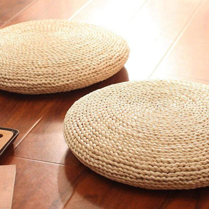 Natural Tatami Straw Floor Pillow Blackbrdstore