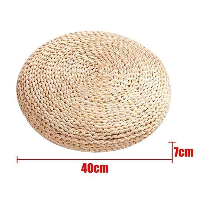 Natural Tatami Straw Floor Pillow Blackbrdstore