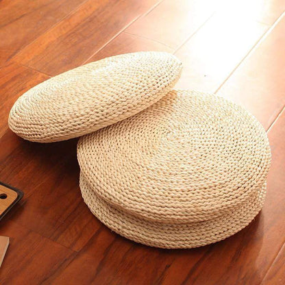 Natural Tatami Straw Floor Pillow Blackbrdstore