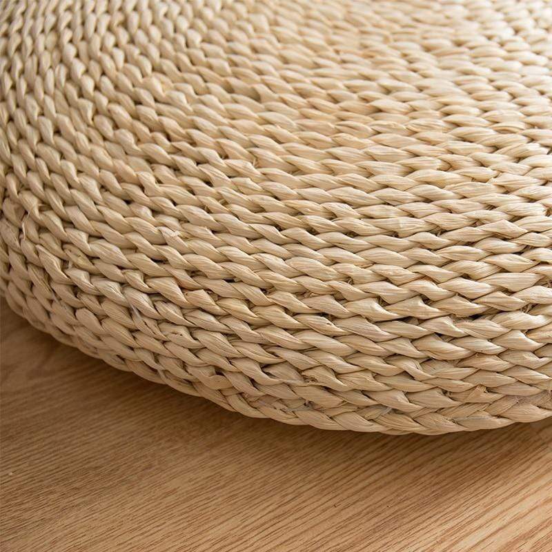 Natural Tatami Straw Floor Pillow Blackbrdstore