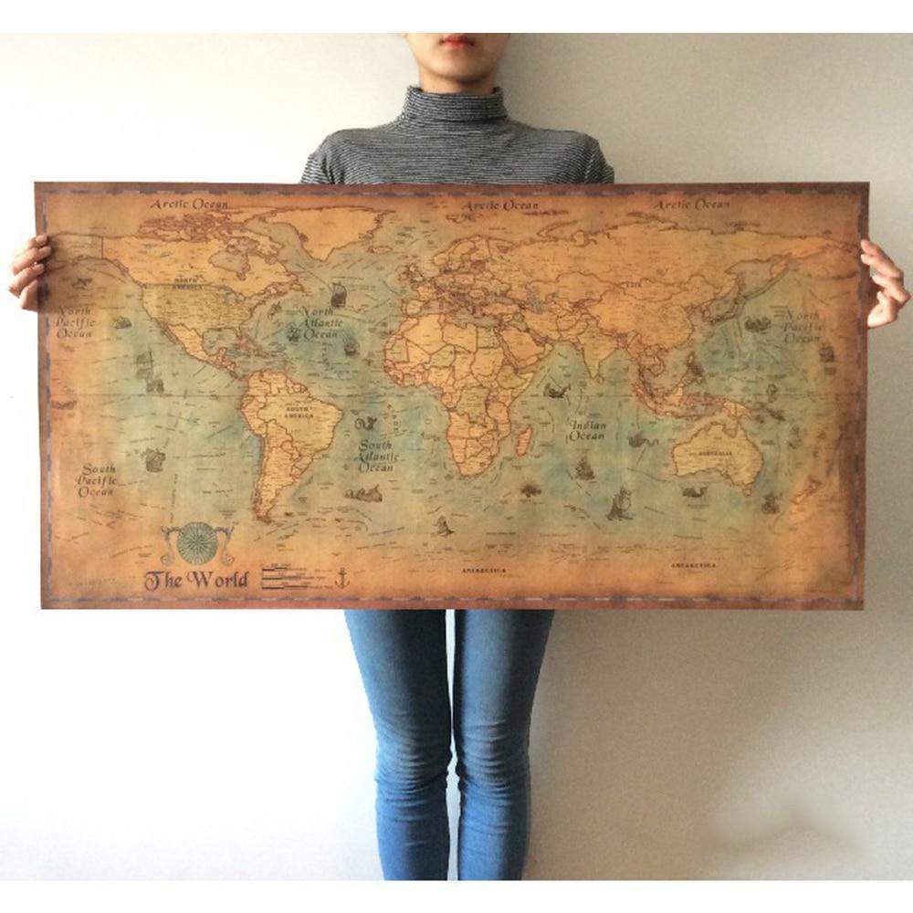 Nautical Ocean Sea World Map Blackbrdstore