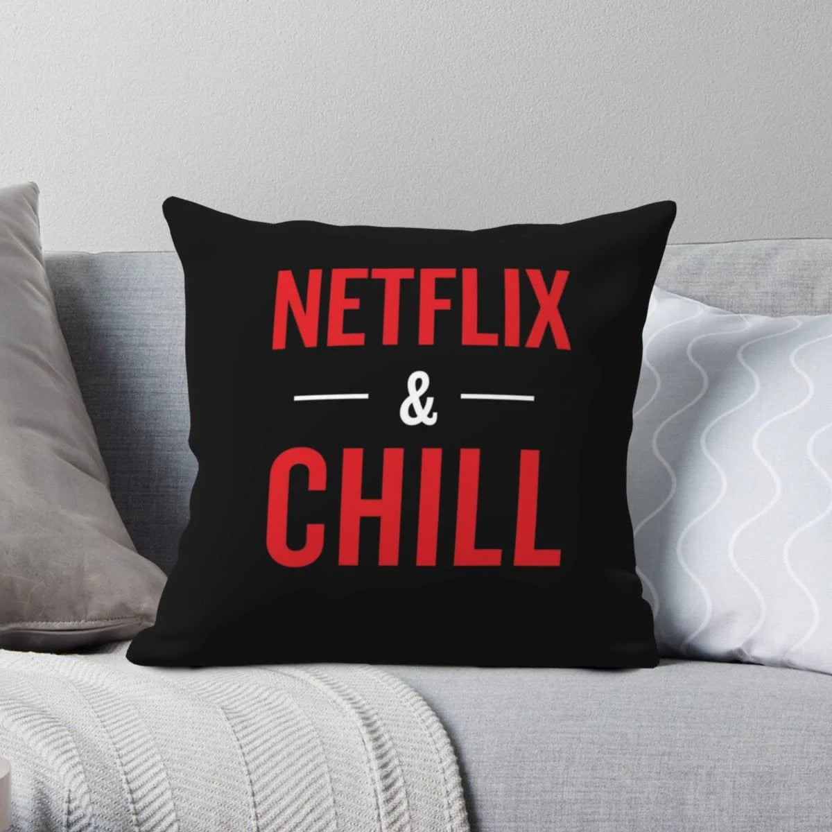 Netflix And Chill Cushion Cover Blackbrdstore