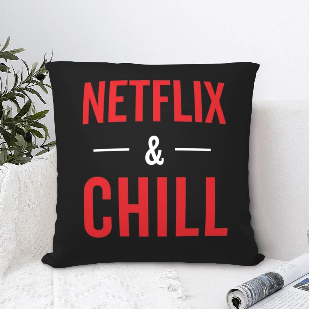 Netflix And Chill Cushion Cover Blackbrdstore
