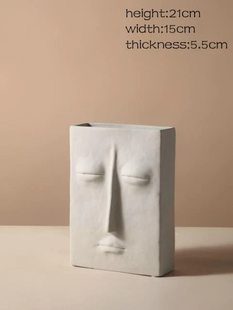 Nordic Face Design Ceramic Vase Blackbrdstore