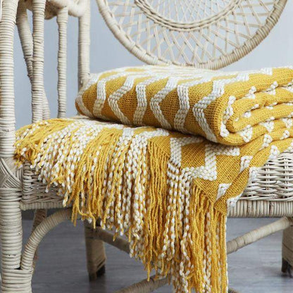 Nordic Knitted Zig Zag  Bed Thread Blackbrdstore