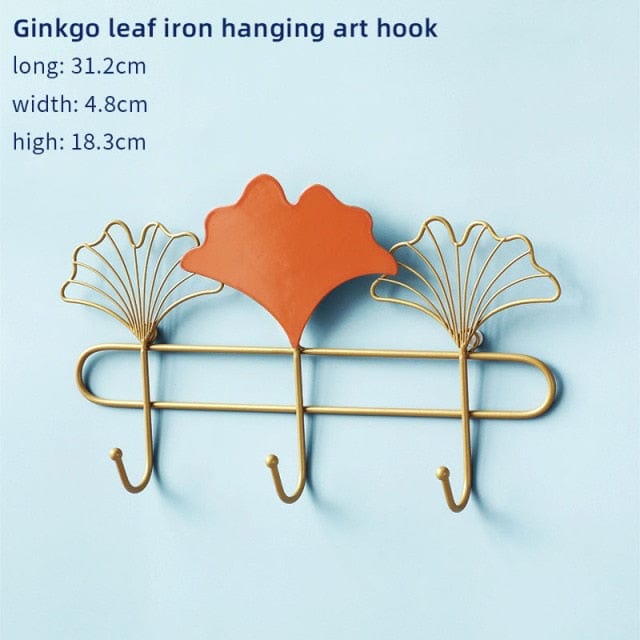 Nordic Metal Iron Leaf Hook Blackbrdstore