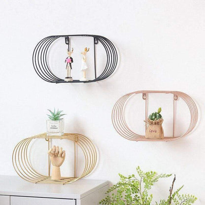 Nordic Oval Iron Wall Shelf Blackbrdstore