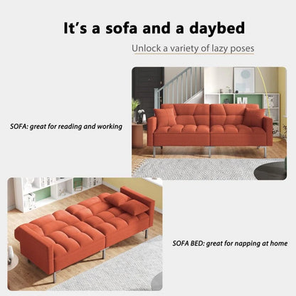 Nova Linen Futon Upholstered Sofa Blackbrdstore