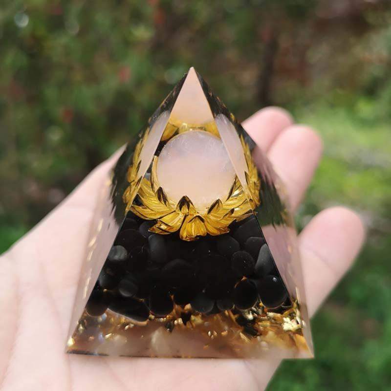 Orgonite Lotus Pyramid Blackbrdstore