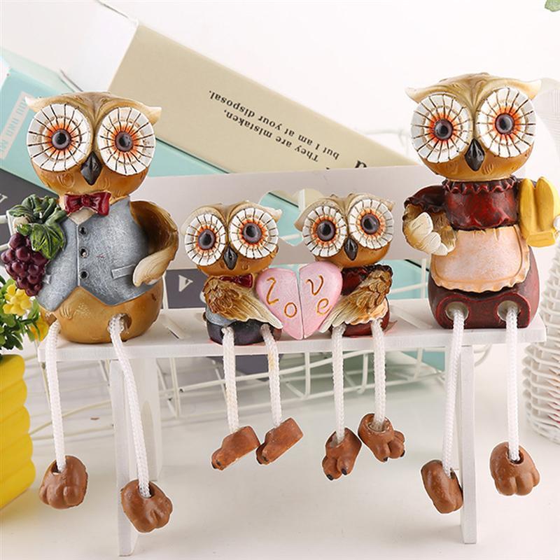 Owl Family Feet-Hanging Figurines (4pcs ) Blackbrdstore