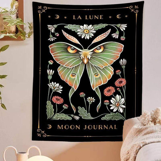 Owl Moth La Luna Tapestry Blackbrdstore